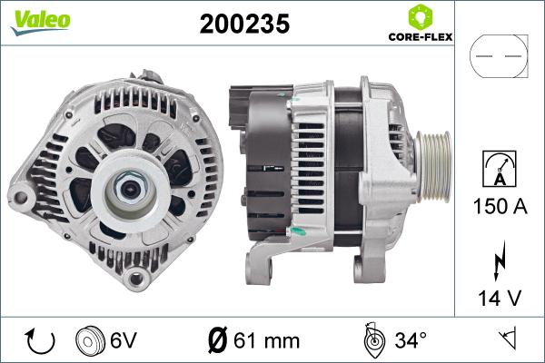 Valeo 200235 - Генератор autospares.lv