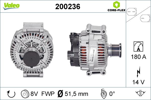 Valeo 200236 - Генератор autospares.lv