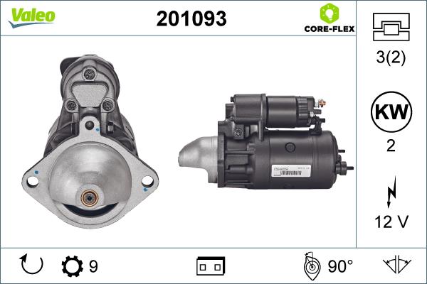 Valeo 201093 - Стартер autospares.lv