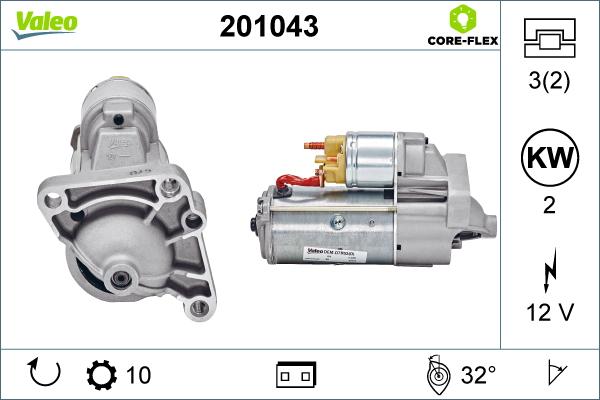 Valeo 201043 - Стартер autospares.lv