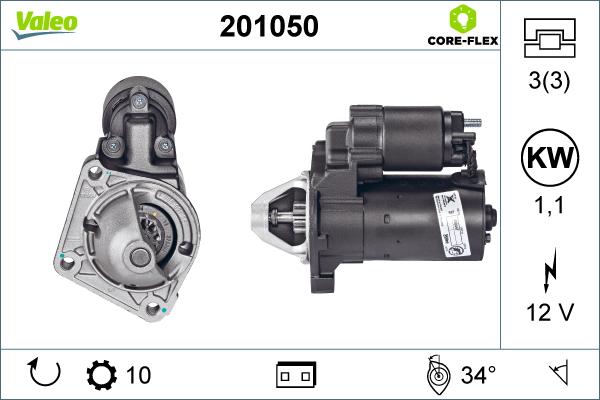 Valeo 201050 - Стартер autospares.lv