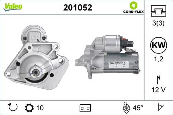 Valeo 201052 - Стартер autospares.lv