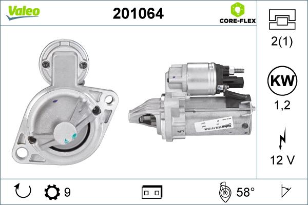 Valeo 201064 - Стартер autospares.lv