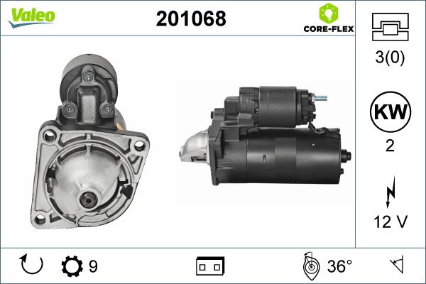 Valeo 201068 - Стартер autospares.lv