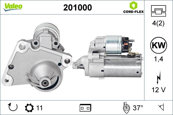 Valeo 201000 - Стартер autospares.lv