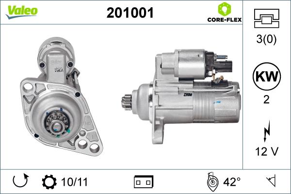 Valeo 201001 - Стартер autospares.lv