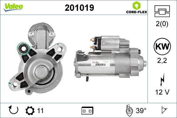 Valeo 201019 - Стартер autospares.lv