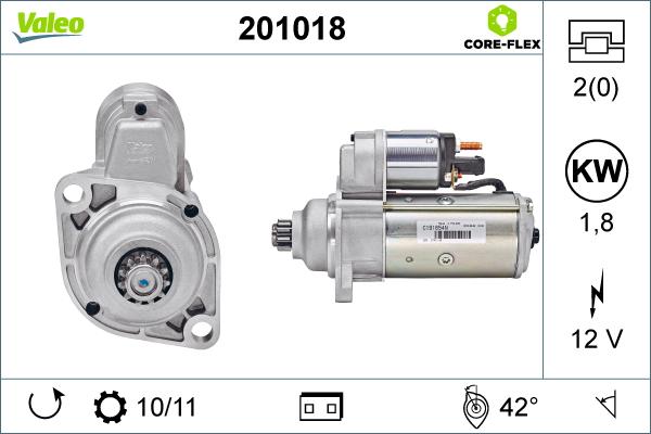 Valeo 201018 - Стартер autospares.lv