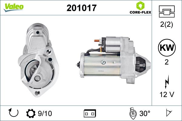 Valeo 201017 - Стартер autospares.lv