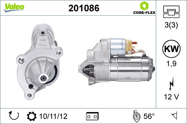 Valeo 201086 - Стартер autospares.lv