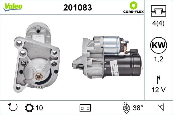 Valeo 201083 - Стартер autospares.lv