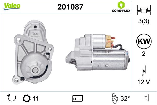 Valeo 201087 - Стартер autospares.lv