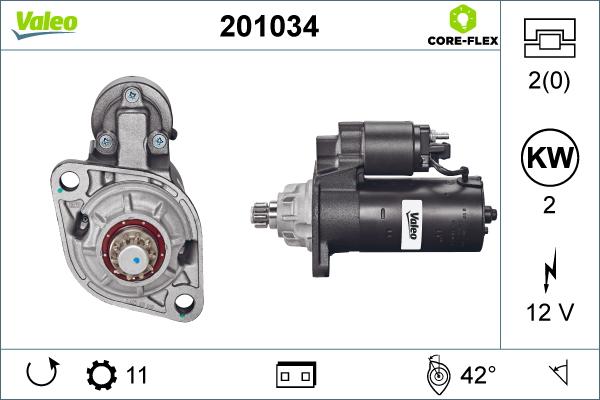 Valeo 201034 - Стартер autospares.lv