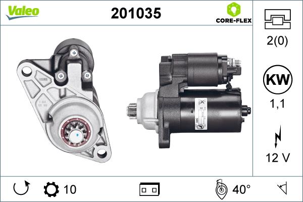 Valeo 201035 - Стартер autospares.lv