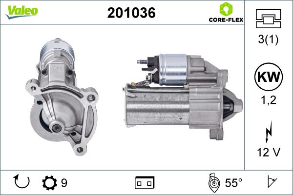 Valeo 201036 - Стартер autospares.lv