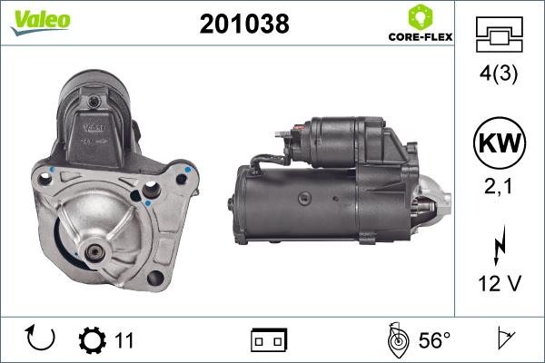 Valeo 201038 - Стартер autospares.lv