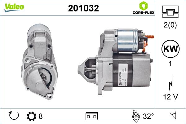 Valeo 201032 - Стартер autospares.lv