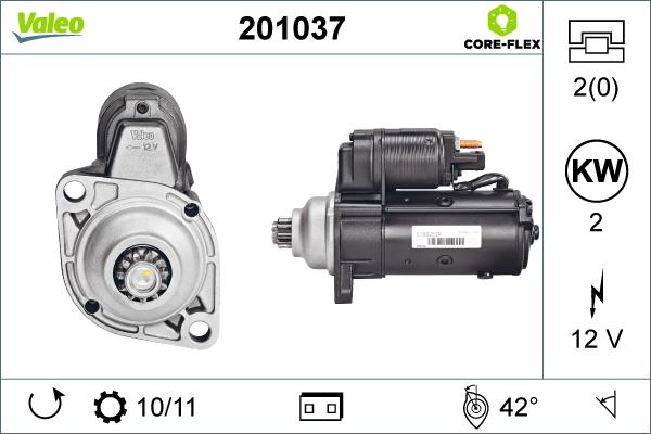 Valeo 201037 - Стартер autospares.lv