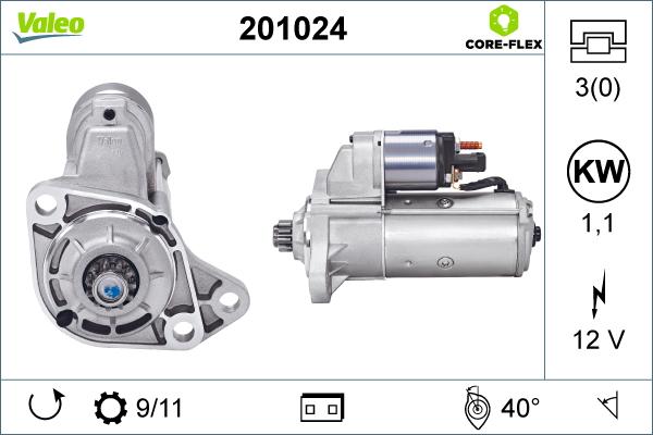 Valeo 201024 - Стартер autospares.lv