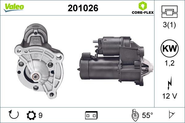 Valeo 201026 - Стартер autospares.lv