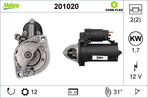 Valeo 201020 - Стартер autospares.lv