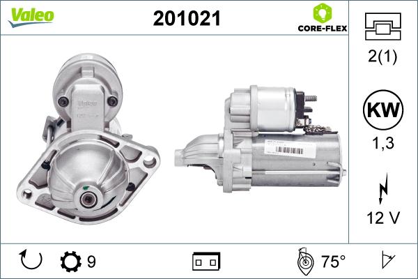 Valeo 201021 - Стартер autospares.lv