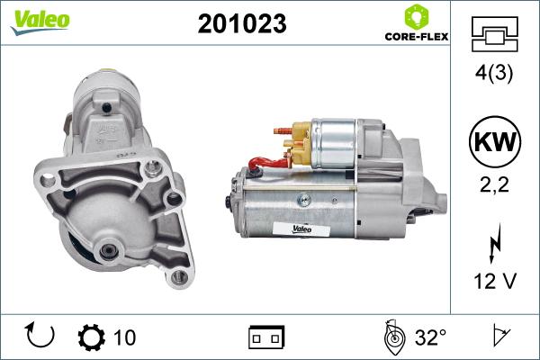 Valeo 201023 - Стартер autospares.lv