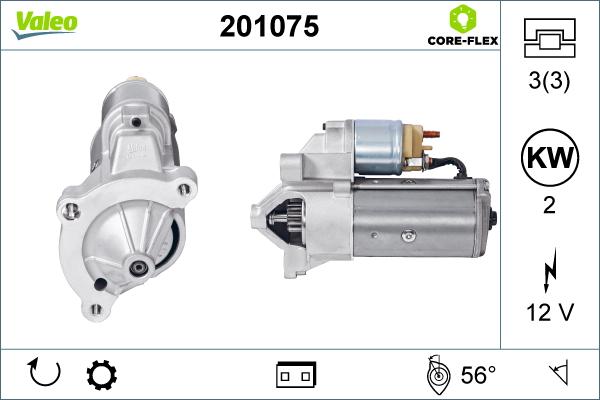 Valeo 201075 - Стартер autospares.lv