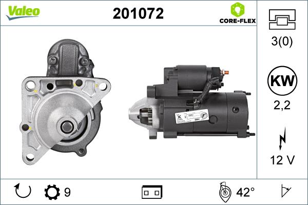 Valeo 201072 - Стартер autospares.lv