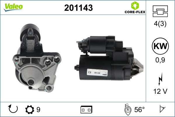 Valeo 201143 - Стартер autospares.lv