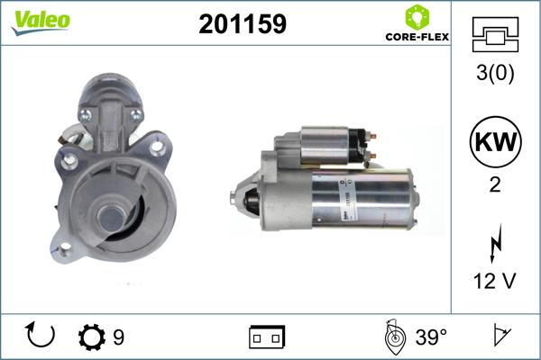 Valeo 201159 - Стартер autospares.lv