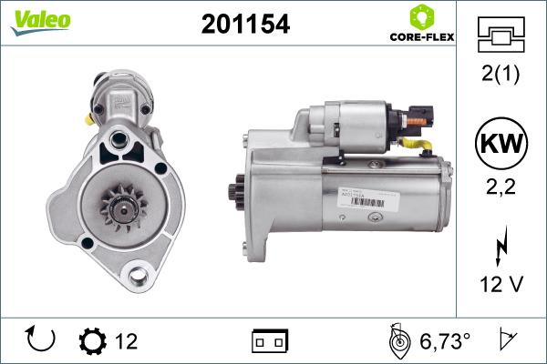 Valeo 201154 - Стартер autospares.lv