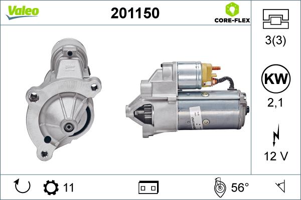 Valeo 201150 - Стартер autospares.lv