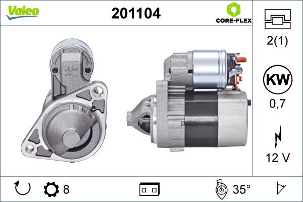 Valeo 201104 - Стартер autospares.lv