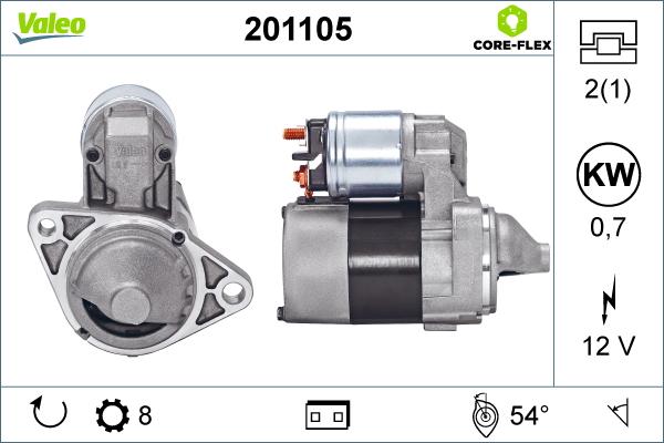 Valeo 201105 - Стартер autospares.lv