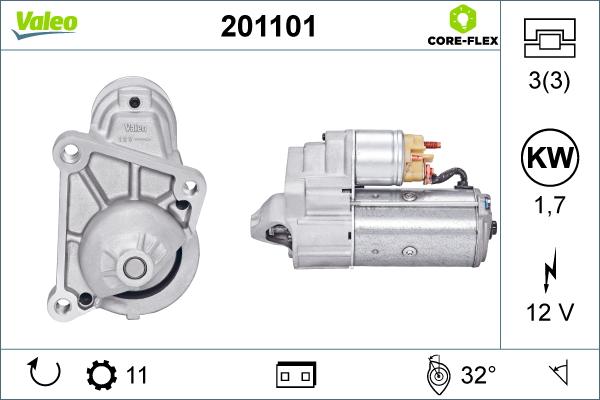 Valeo 201101 - Стартер autospares.lv