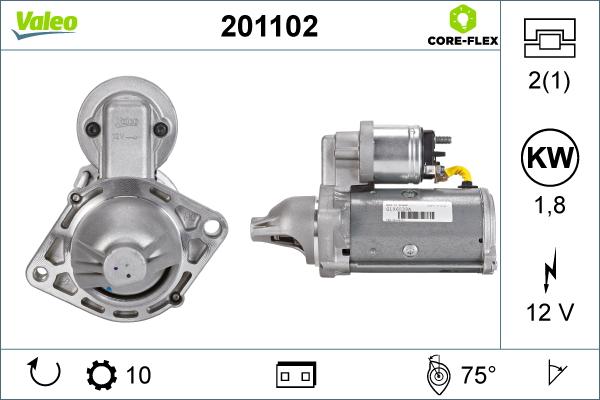 Valeo 201102 - Стартер autospares.lv