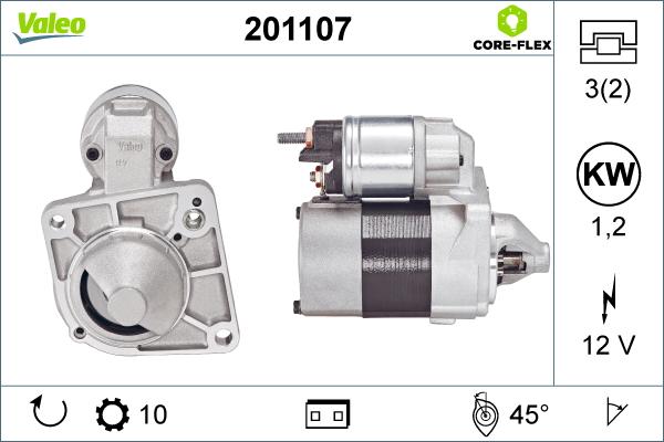 Valeo 201107 - Стартер autospares.lv