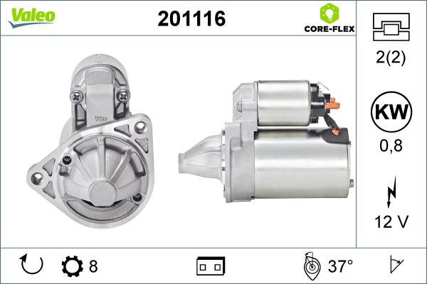 Valeo 201116 - Стартер autospares.lv