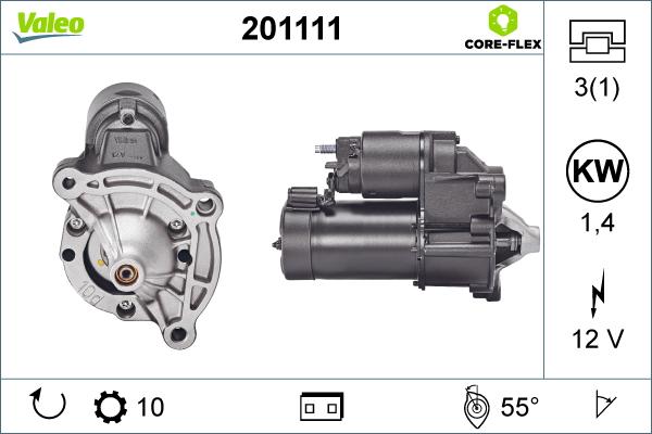 Valeo 201111 - Стартер autospares.lv