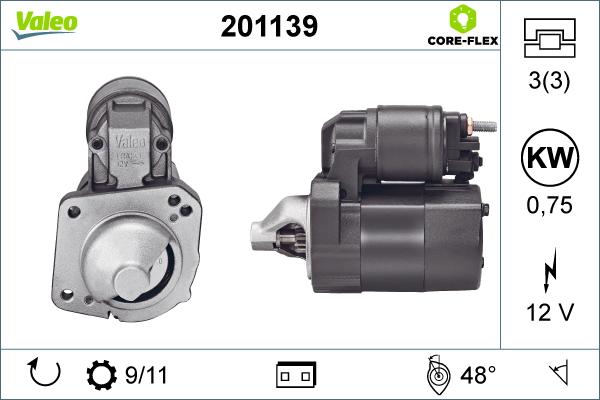 Valeo 201139 - Стартер autospares.lv