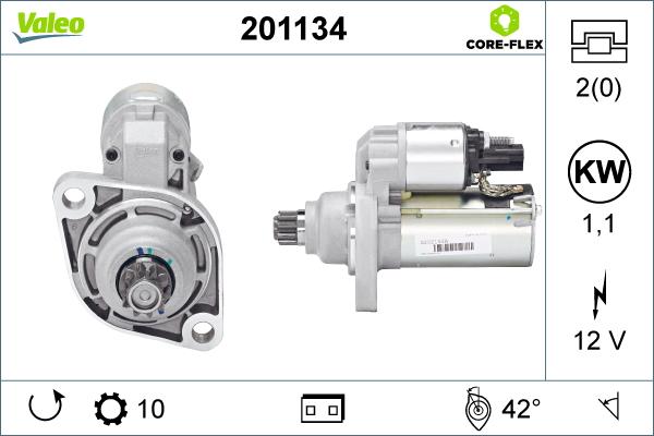 Valeo 201134 - Стартер autospares.lv