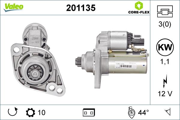 Valeo 201135 - Стартер autospares.lv