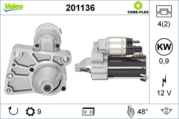 Valeo 201136 - Стартер autospares.lv