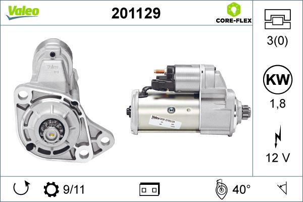 Valeo 201129 - Стартер autospares.lv