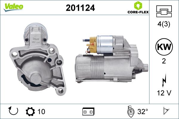 Valeo 201124 - Стартер autospares.lv