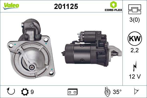 Valeo 201125 - Стартер autospares.lv