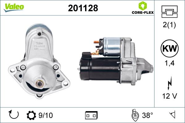 Valeo 201128 - Стартер autospares.lv