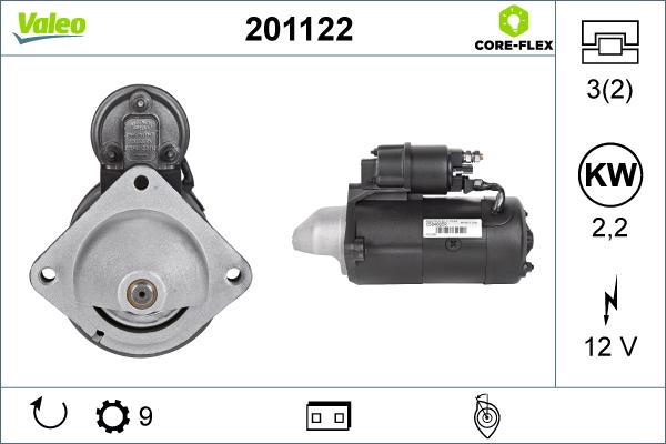 Valeo 201122 - Стартер autospares.lv