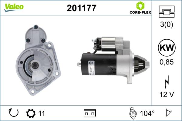 Valeo 201177 - Стартер autospares.lv